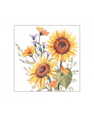 Servetele de masa, 20 buc, 33x33 cm, Sunflowers - AMBIENTE